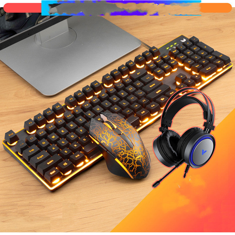 Gaming Keyboard And Mouse Three-piece Set, Mechanical Game, Internet Cafe, Internet Cafe