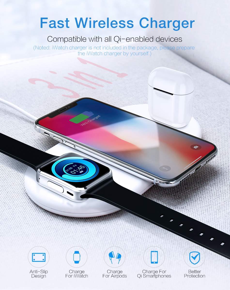 Compatible with Compatible with Wireless charger dual charge 5v2a for mobile watch headset three-in-one charging