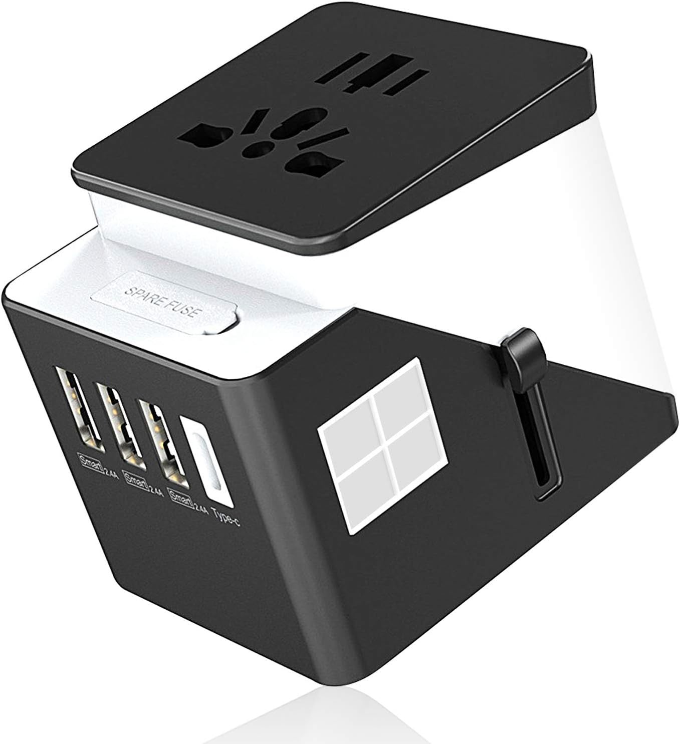 3 USB 1 Typc C International Power Adapter For Europe, UK, China, Australia, Japan And More 200 Countries