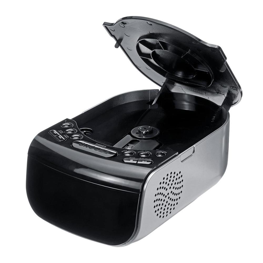 LCD Digital Alarm Dual Speakers Radio CD Music Player