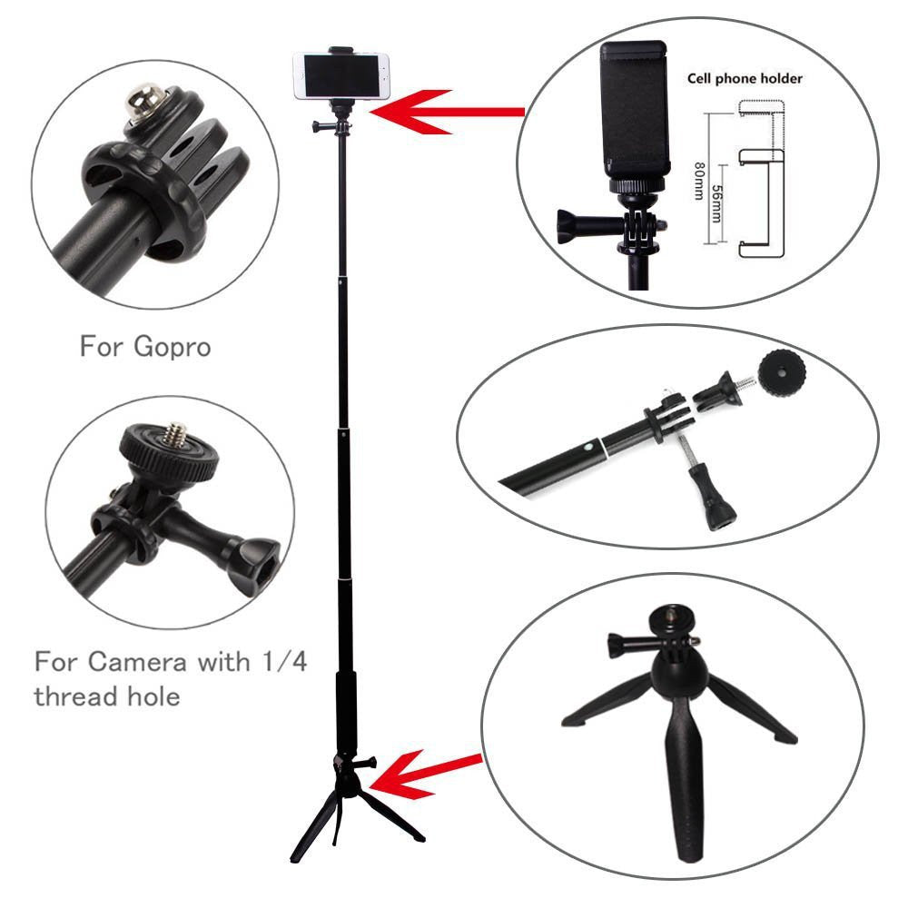Compatible with Apple, Mobile Phone Live Tripod Bluetooth Selfie Stick