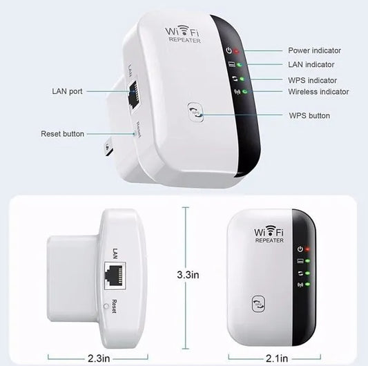 WiFi Range Extender Internet Booster Wireless Signal Repeater