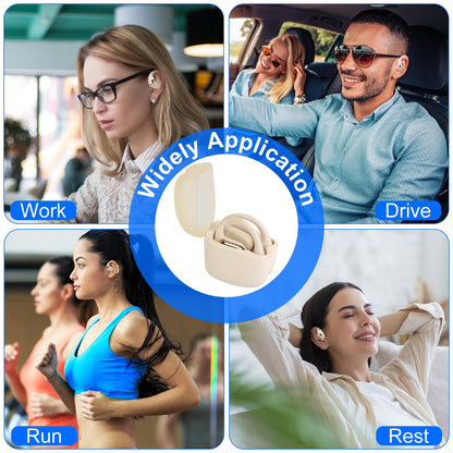 1 Set Wireless V5.4 Open Ear Earbuds With Earhook LED Display Charging Case IPX5 Waterproof 300Hrs