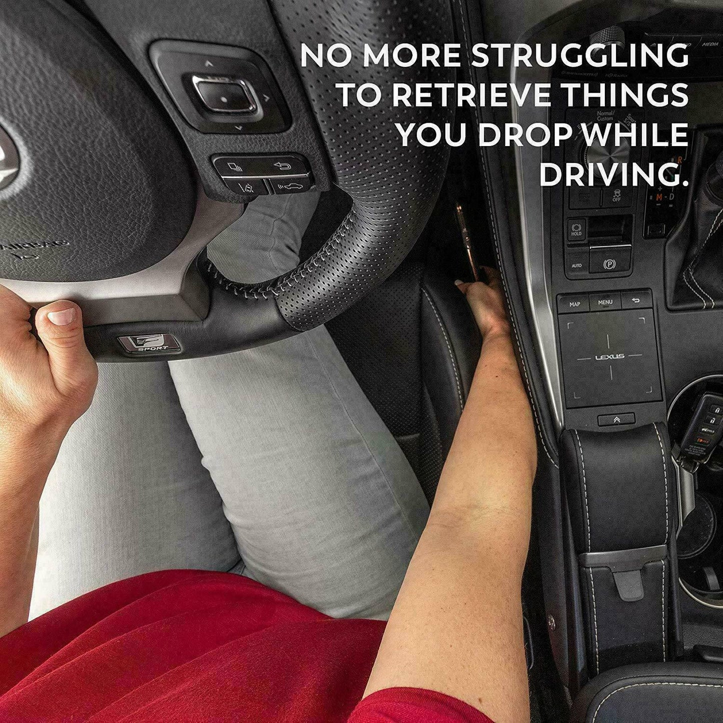 2pcs Car Seat Gap PU Leather Catch Catcher Box Caddy Slit Pocket Storage Organizer