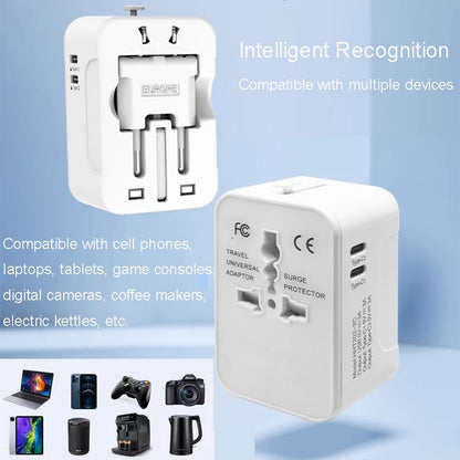 Universal Travel Adapter, Portable Worldwide All-in-One Plug Adapter With 3 USB