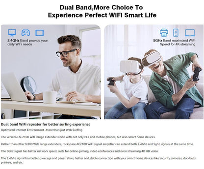 WiFi Extender Home WiFi Booster Dual-band Wireless Extension Supports Multiple Devices