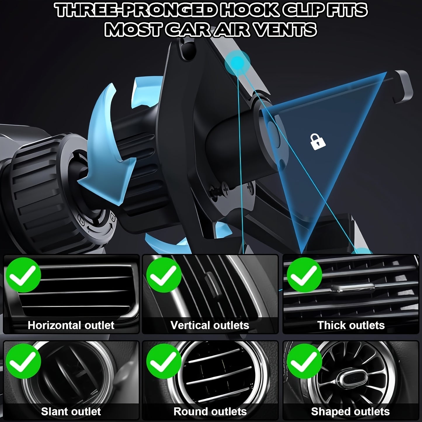 Car Universal Mobile Phone Holder 15W Wireless Fast Charging 2 In 1 Automatic Rotating Magnetic