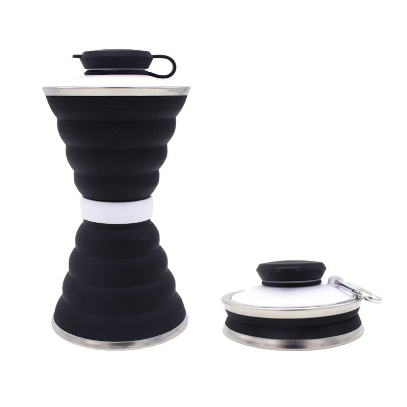 500ML Silicone Water Bottle Cup Foldable Leak Proof Portable Sports Travel Water Bottles For Outdoor Travel