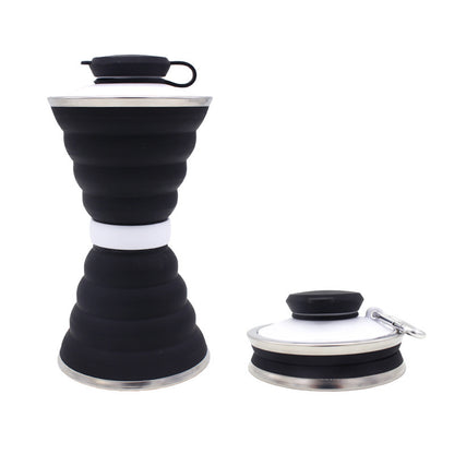 500ML Silicone Water Bottle Cup Foldable Leak Proof Portable Sports Travel Water Bottles For Outdoor Travel