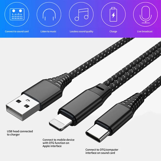 Broadcast Cable Is Suitable For Android USB-A, Type-C