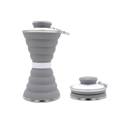 500ML Silicone Water Bottle Cup Foldable Leak Proof Portable Sports Travel Water Bottles For Outdoor Travel