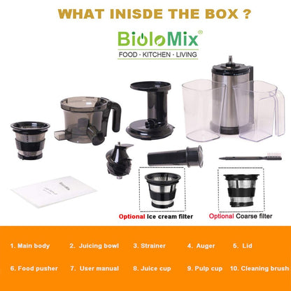 Stainless Steel Slow Grinder Juice Machine 40RPM