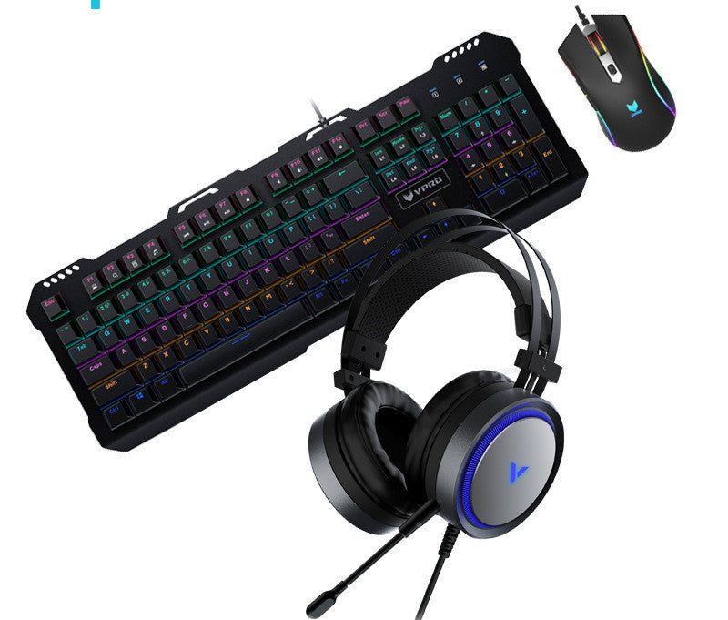 Gaming Keyboard And Mouse Three-piece Set, Mechanical Game, Internet Cafe, Internet Cafe