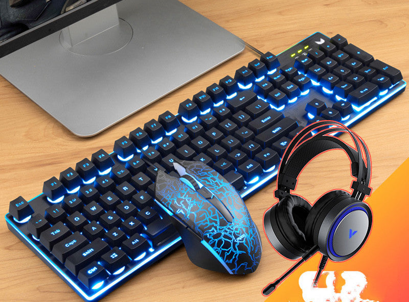 Gaming Keyboard And Mouse Three-piece Set, Mechanical Game, Internet Cafe, Internet Cafe
