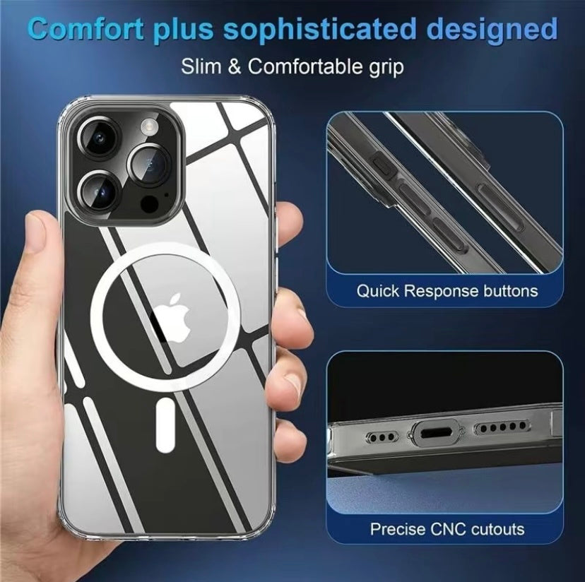 For Phone 15 14 Plus, Pro, Pro Max Case, Compatible With MagSafe, Shockproof Military - Grade Protection, Magnetic Phone Case For Phone 15 14 Plus, Pro, Pro Max, Classic Hybrid Case
