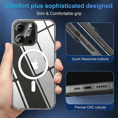 For Phone 15 14 Plus, Pro, Pro Max Case, Compatible With MagSafe, Shockproof Military - Grade Protection, Magnetic Phone Case For Phone 15 14 Plus, Pro, Pro Max, Classic Hybrid Case