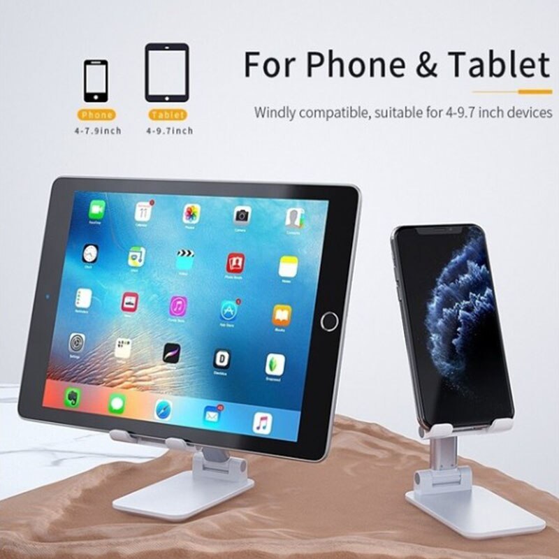 Metal Desktop Tablet Holder ,Table Cell Foldable Extend Support Desk Mobile Phone Holder Stand For iPhone iPad Adjustable