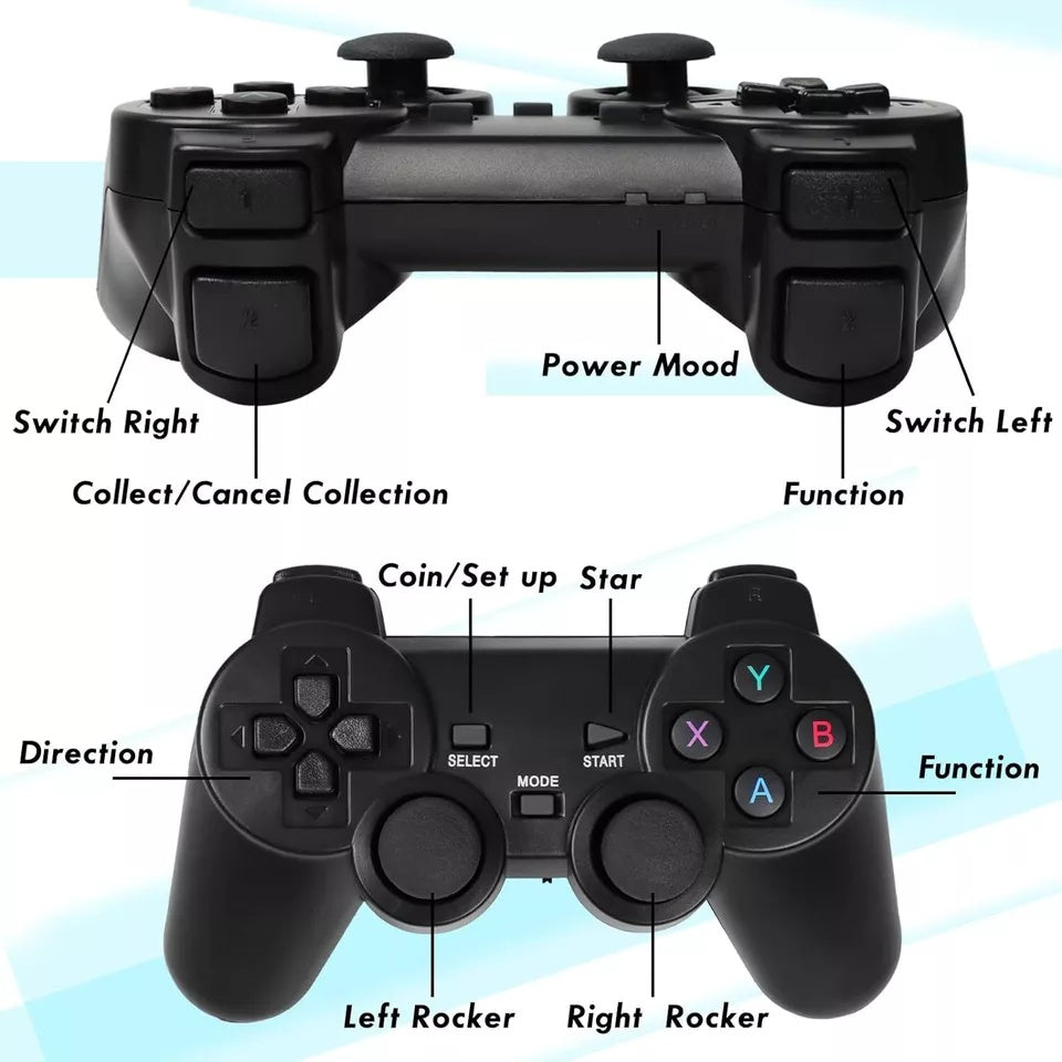 4K Retro Game Console Plug-Play 20000- Video Game Stick-2x Wireless Controllers