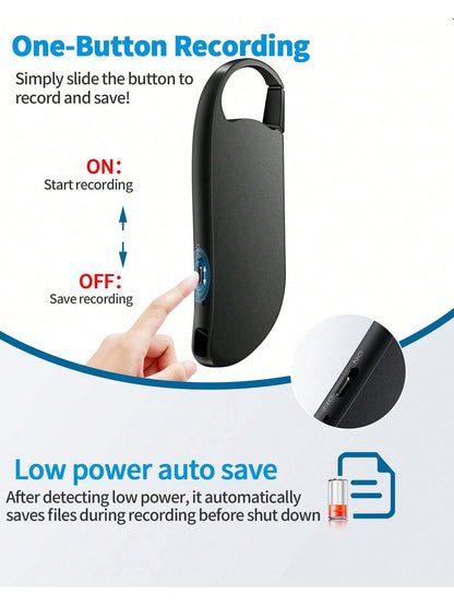 64GB Digital Voice Recorder, USB C Interface, Voice Activation And Noise Reduction