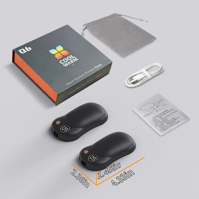 10000 MAh Portable Charger 2 In 1 Magnetic Hand Warmer Compact Design Christmas Gift Compatible With Smartphones And Tablets