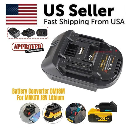 USB Battery Adapter Converter For 20V  Milwaukee M18 Convert To 18V