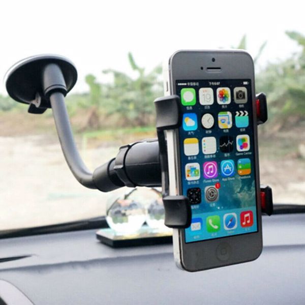 Universal Double Clamp Hose Bracket With Adhesive, Flexible Gooseneck,1 x Car Mount Holder