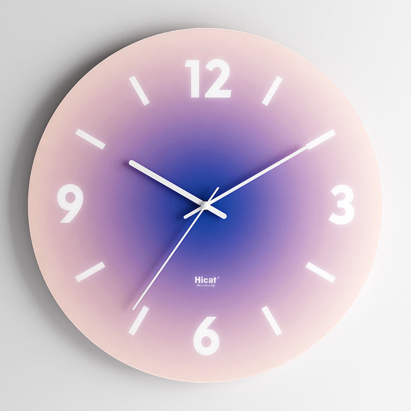 Sunset Wall Clock Internet Celebrity Light Luxury Living Room Idea
