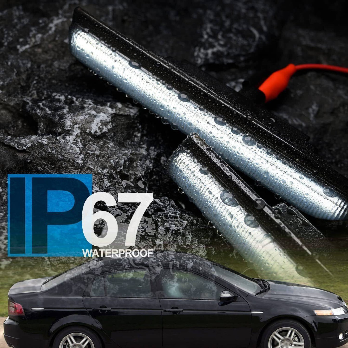 Black Lens LED Front Rear Fender Side Marker Lights For 2004-2008 Acura TL Base