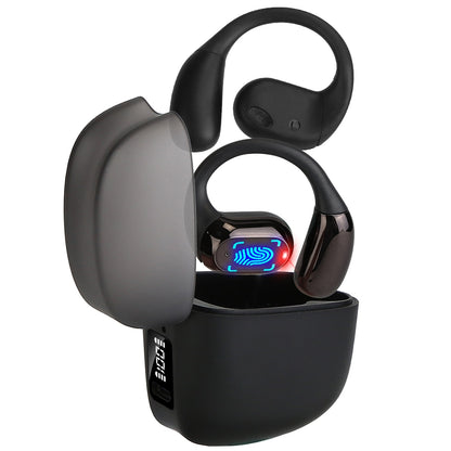 1 Set Wireless V5.4 Open Ear Earbuds With Earhook LED Display Charging Case IPX5 Waterproof 300Hrs