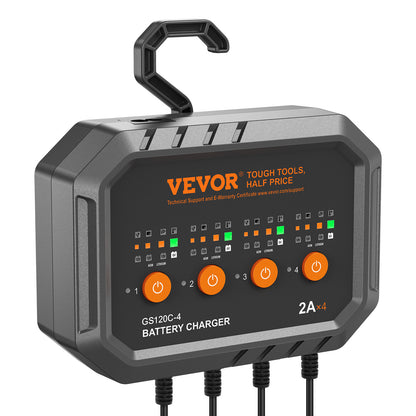 VEVOR Smart Battery Charger, 8-Amp, LiFePO4 Lead-Acid Car Battery Charger, Fully-Automatic Charger