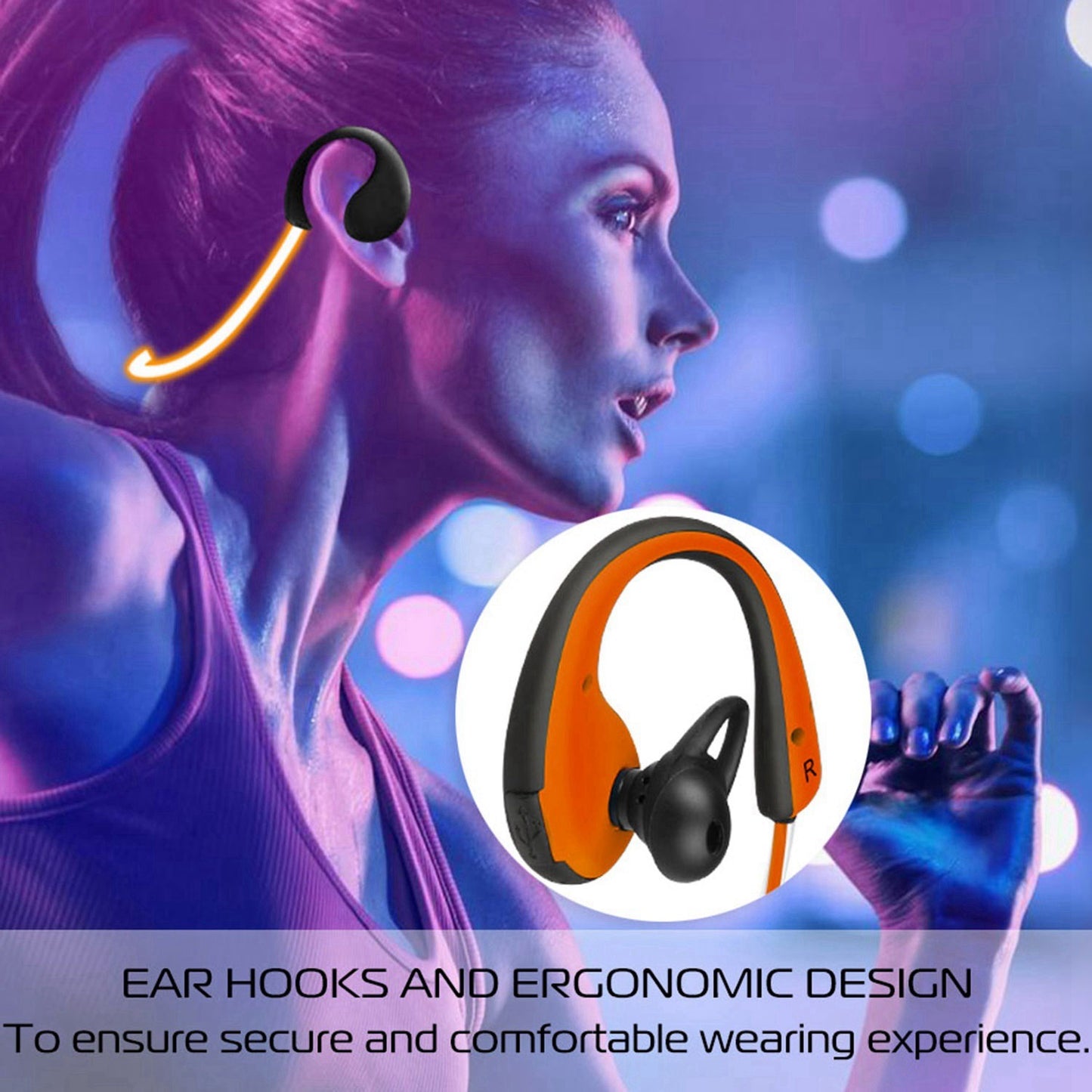1Pc Wireless Sports Headsets Wireless V4.1 Neckband Earphones HD Stereo Sweat-proof Headphones Earbuds