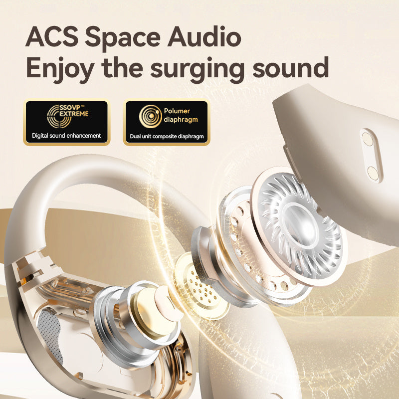 Fall Open - Ear Wireless Earphone, Lightweight Earphone With Charging Case, Noice Cancelling Bluetooth - CompatibleStereo Earbuds For Sports, Gaming, Calling, Busines