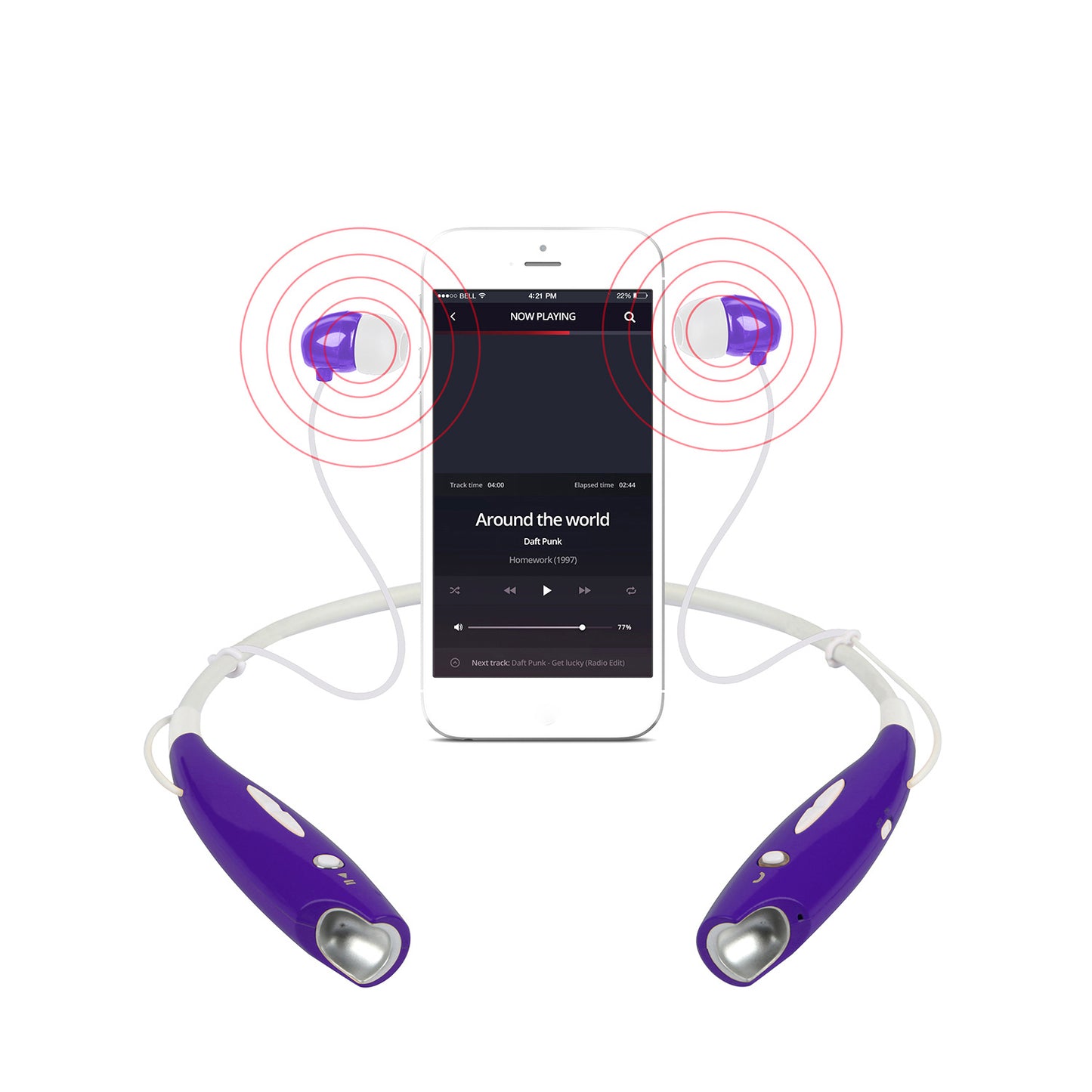 Wireless Stereo Headsets Sport Neckband Headphones In-ear Magnetic IPX4 Waterproof Earbuds