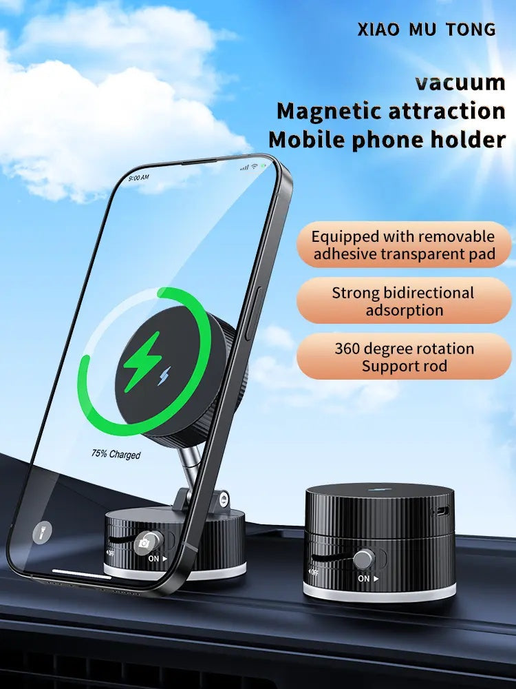 Vacuum Magnetic Phone Holder, Foldable And Retractable