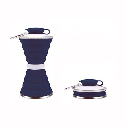 500ML Silicone Water Bottle Cup Foldable Leak Proof Portable Sports Travel Water Bottles For Outdoor Travel