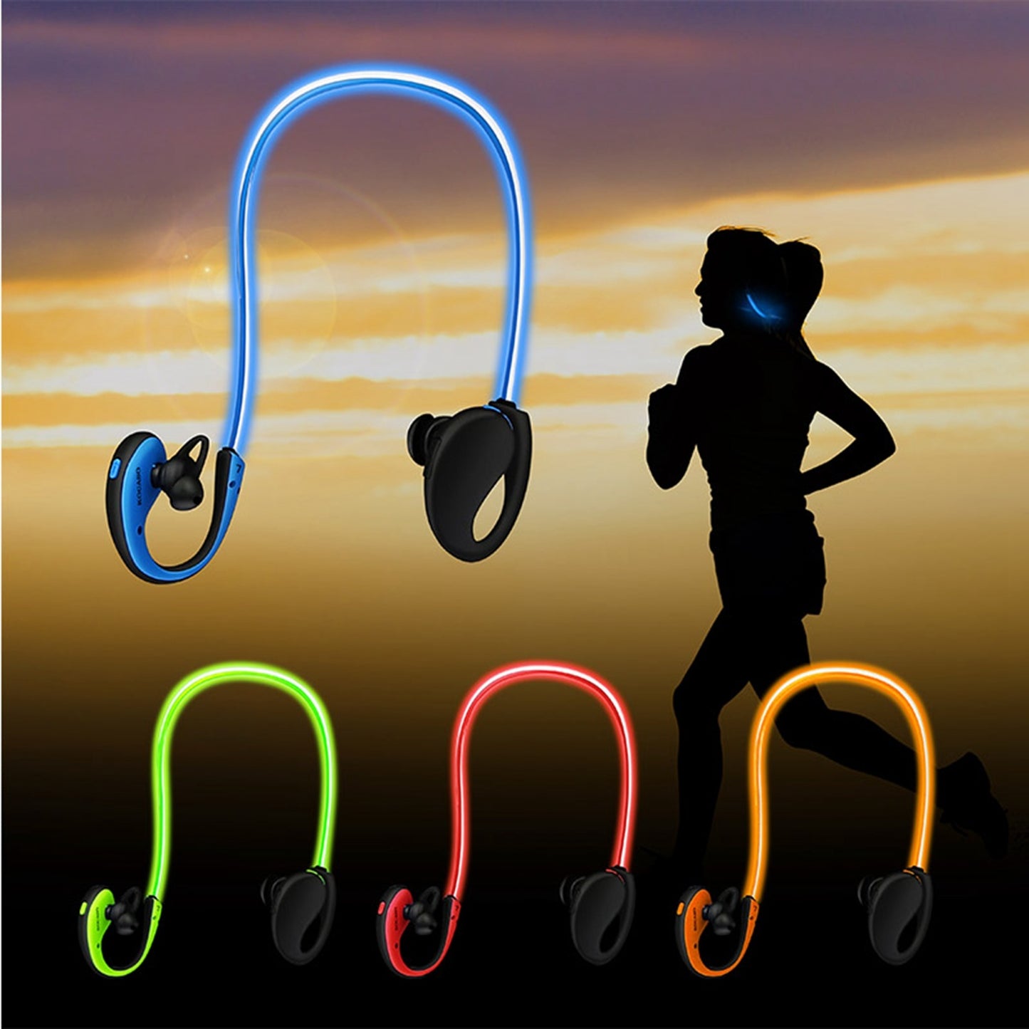 1Pc Wireless Sports Headsets Wireless V4.1 Neckband Earphones HD Stereo Sweat-proof Headphones Earbuds