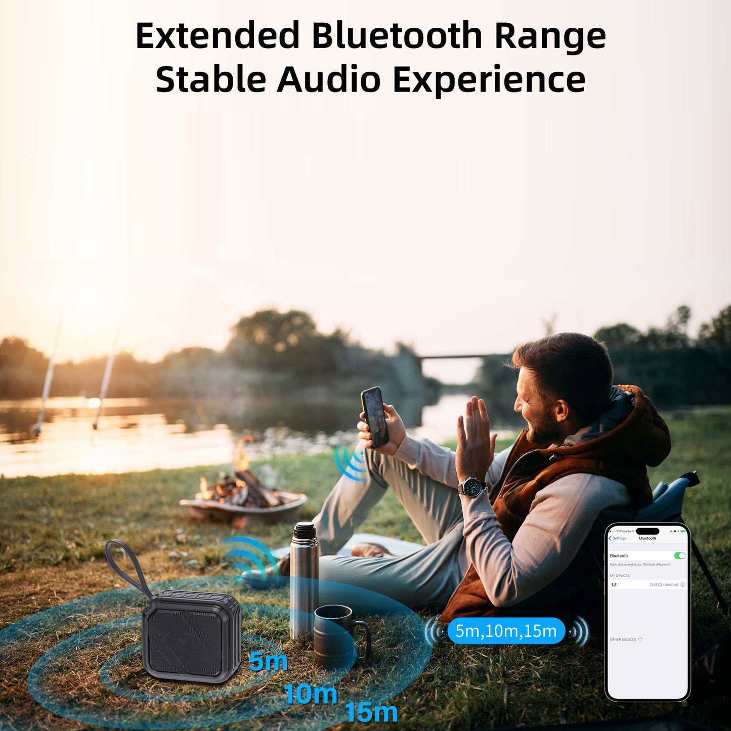 JYX L2 Portable Bluetooth Speaker & 12H Playtime & Bluetooth 5.3 & Loud Stereo Sound