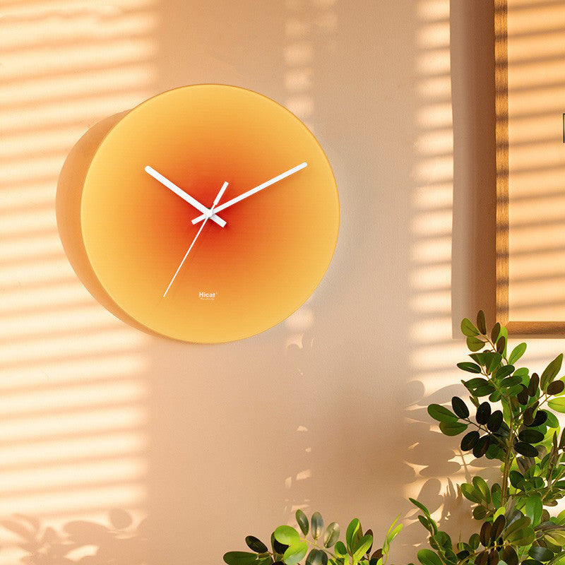Sunset Wall Clock Internet Celebrity Light Luxury Living Room Idea