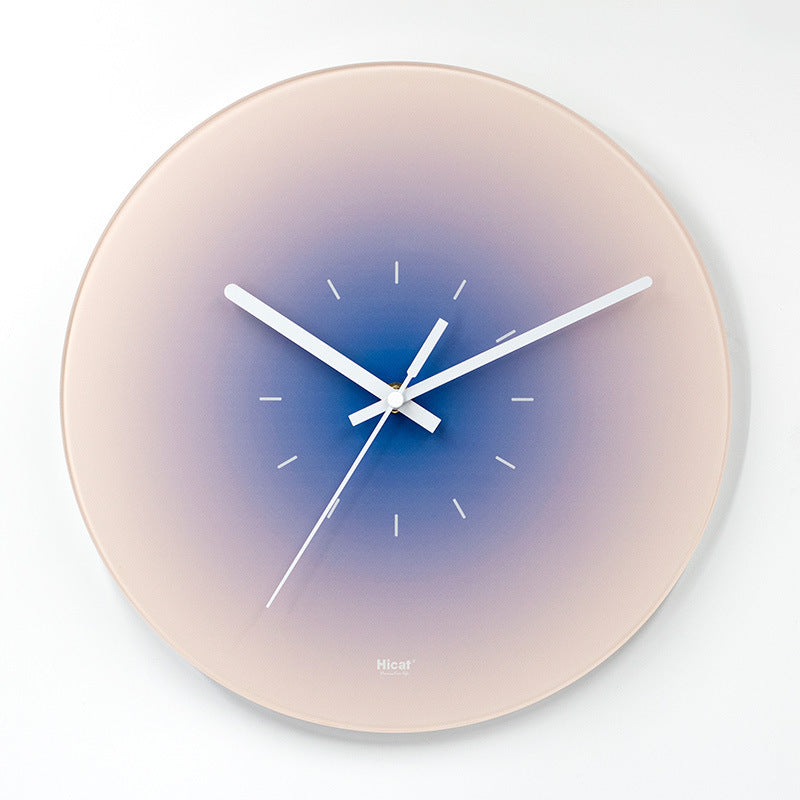 Sunset Wall Clock Internet Celebrity Light Luxury Living Room Idea