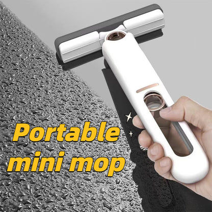 New Portable Self-N Squeeze Mini Mop, Lazy Hand Wash-Free Strong Absorbent Mop Multifunction Portable Squeeze Cleaning Mop