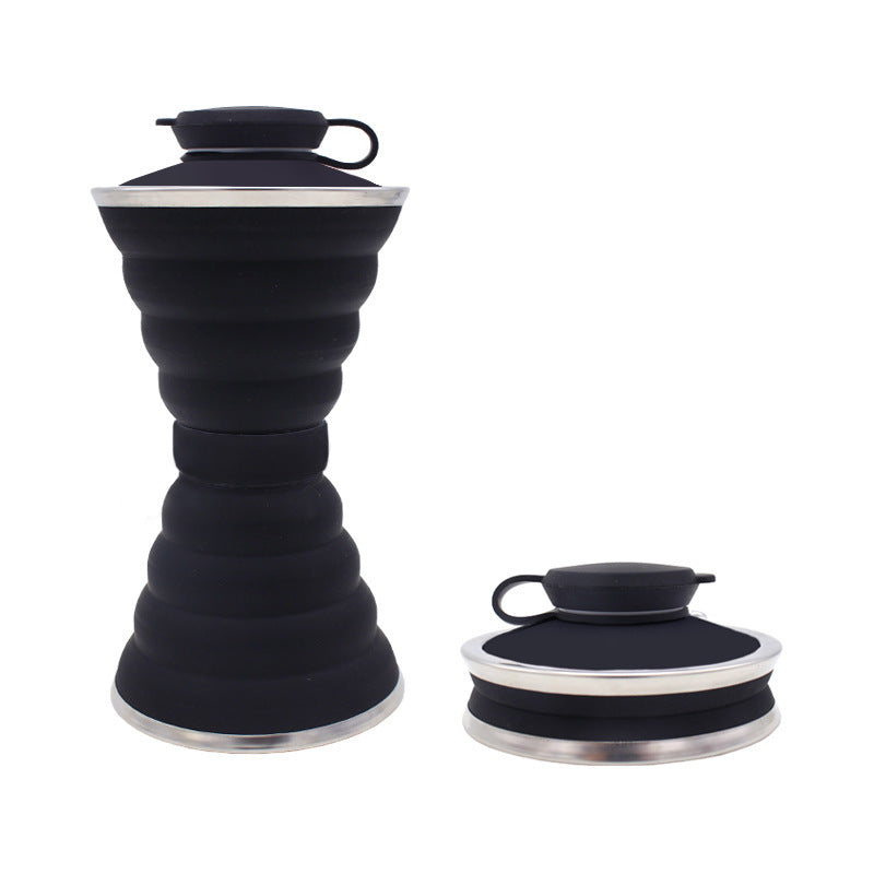 500ML Silicone Water Bottle Cup Foldable Leak Proof Portable Sports Travel Water Bottles For Outdoor Travel