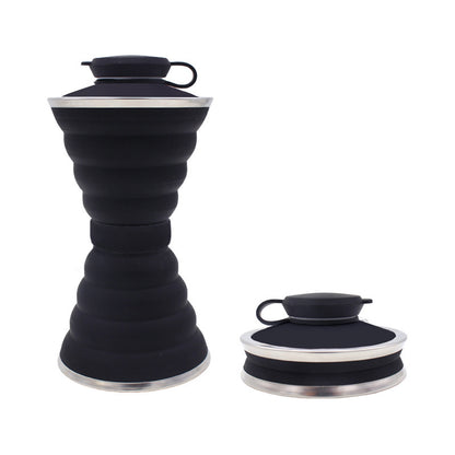 500ML Silicone Water Bottle Cup Foldable Leak Proof Portable Sports Travel Water Bottles For Outdoor Travel