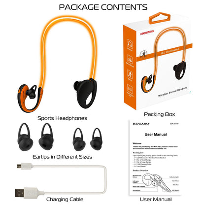 1Pc Wireless Sports Headsets Wireless V4.1 Neckband Earphones HD Stereo Sweat-proof Headphones Earbuds