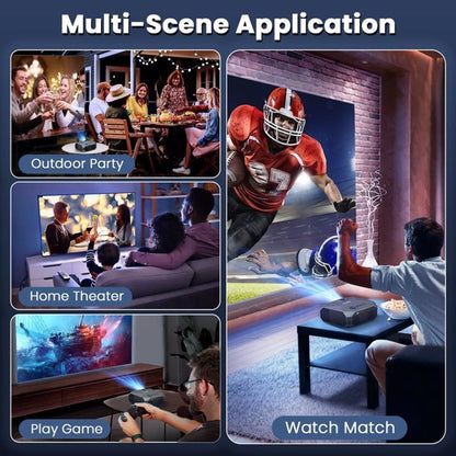 Projector With 5G WiFi And Bluetooth, Native 1080P, Supports 4K, Suitable For Mobile Phones,PCs,TV Sticks,PS5