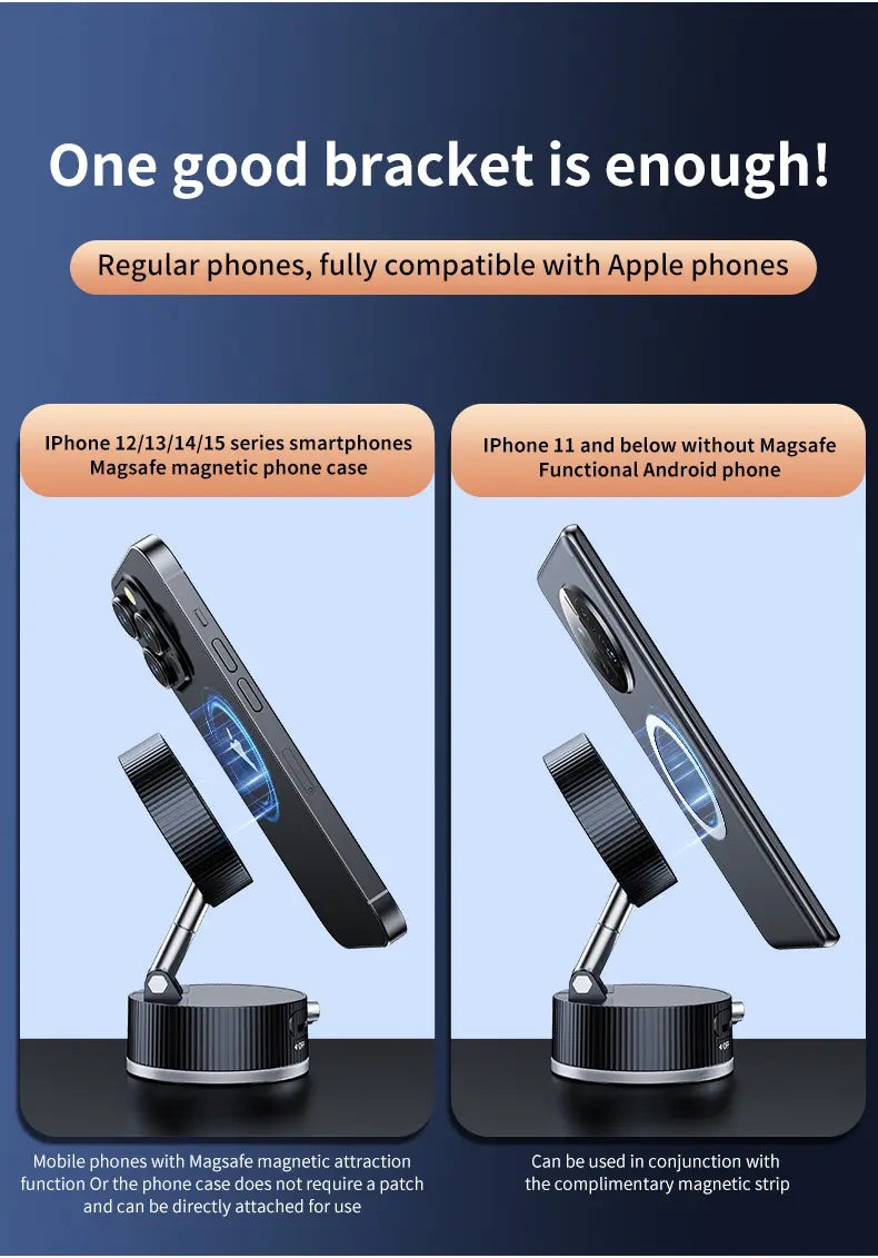 Vacuum Magnetic Phone Holder, Foldable And Retractable
