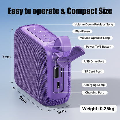 JYX L3 Portable Mini Wireless Speaker & Compact And Lightweight & Supports USB & TF Card