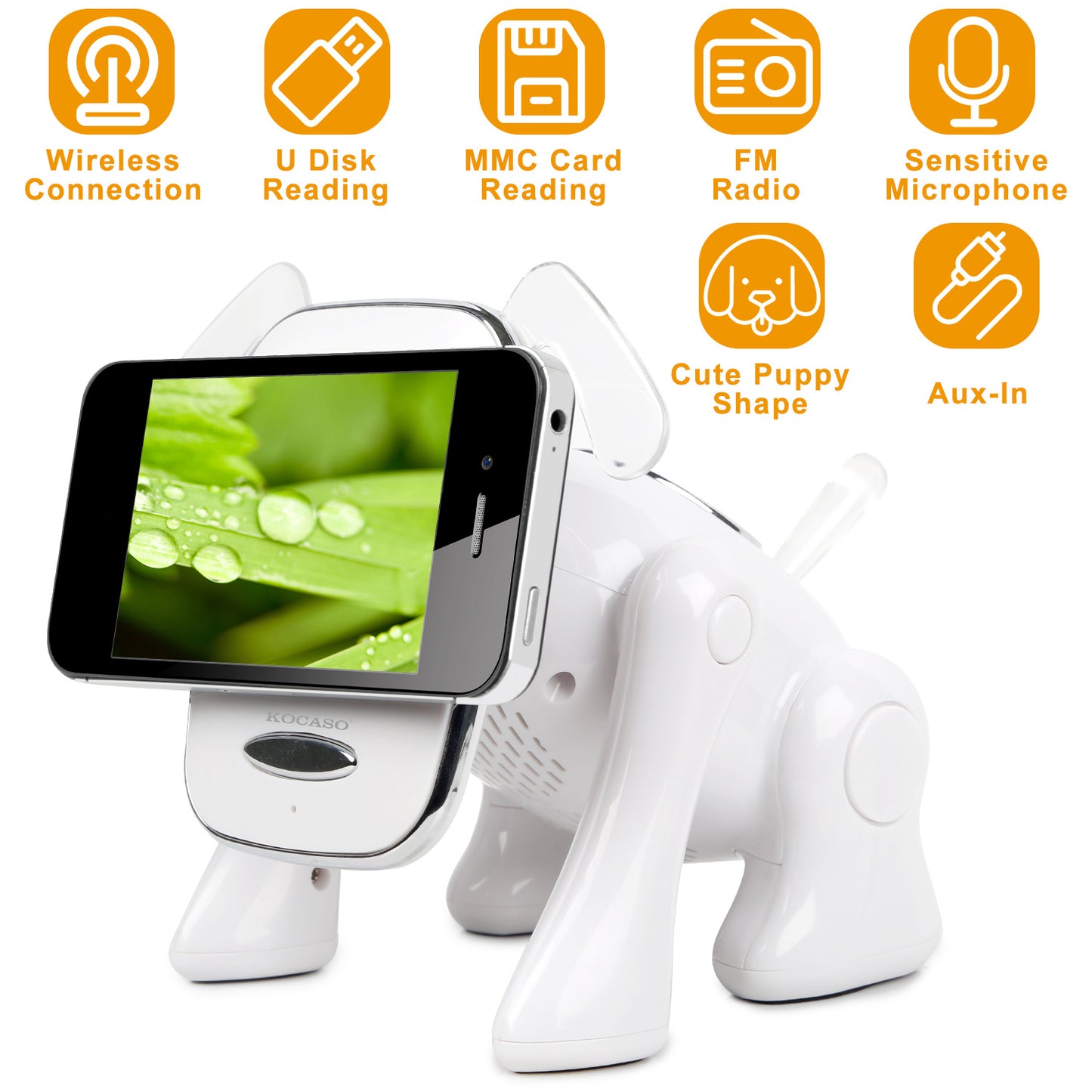Puppy Dog Wireless Speaker Portable Mini Music Player Stereo Cute Animal Speaker With Built-In Mic FM Radio