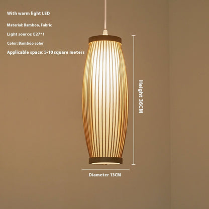 Internet Celebrity Bamboo Woven Dining Room Lantern Bamboo Artwork Chandelier