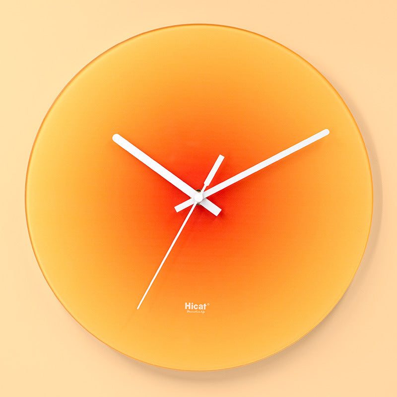Sunset Wall Clock Internet Celebrity Light Luxury Living Room Idea