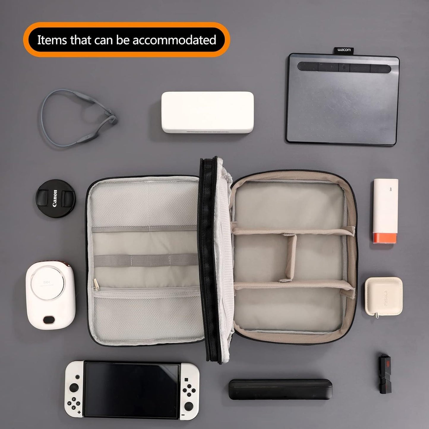 Travel Electronic Accessories Storage Box For Flash Drives, Memory Cards, Tablets, And Chargers